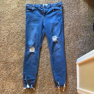 Free people distressed skinny jeans
